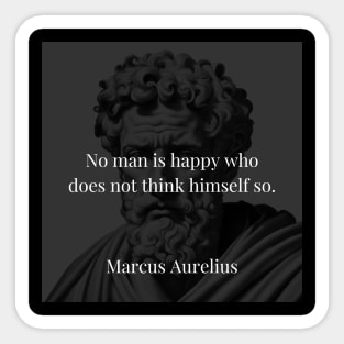 Marcus Aurelius's Perception: Happiness Anchored in Self-Perception Sticker